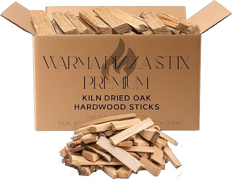 Warma Oak Pizza Wood Stix Logs - Kiln Dried Oak Hardwood Kindling Wood Sticks - For Ooni Uuni Nero Dellonda Portable Small & Mini Pizza Oven Wood Garden Outdoor Fire Pits & Stoves - 1 x 4.5kg Box