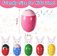 Vista 2 de Paquete de 6 agitadores musicales de percusión de madera, rellenos de calcetín para niños pequeños de 1-3 años, rellenos de calcetín navideños