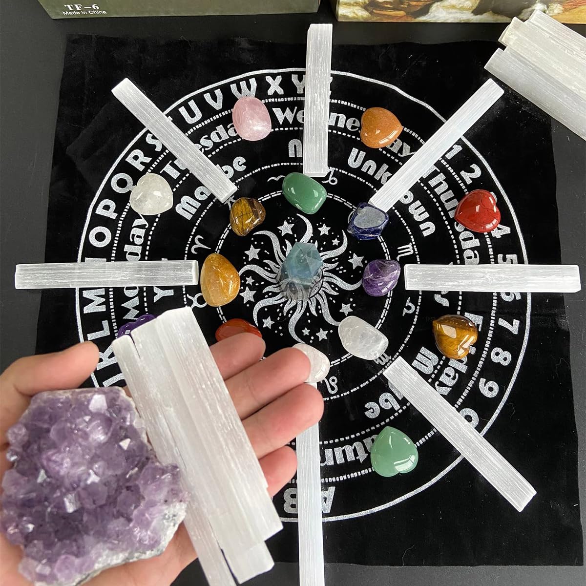 12 varitas de cristal de selenita de 4 pulgadas, cristales blancos en bruto, protección energética, reiki, adivinación, meditación, selenitas a granel