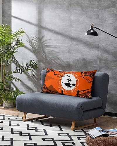 Miniatura 3 de Fundas de almohada de Halloween tamaño King, fundas de almohada suaves decorativas para sofá de cuerpo largo, con cierre de sobre, color naranja y