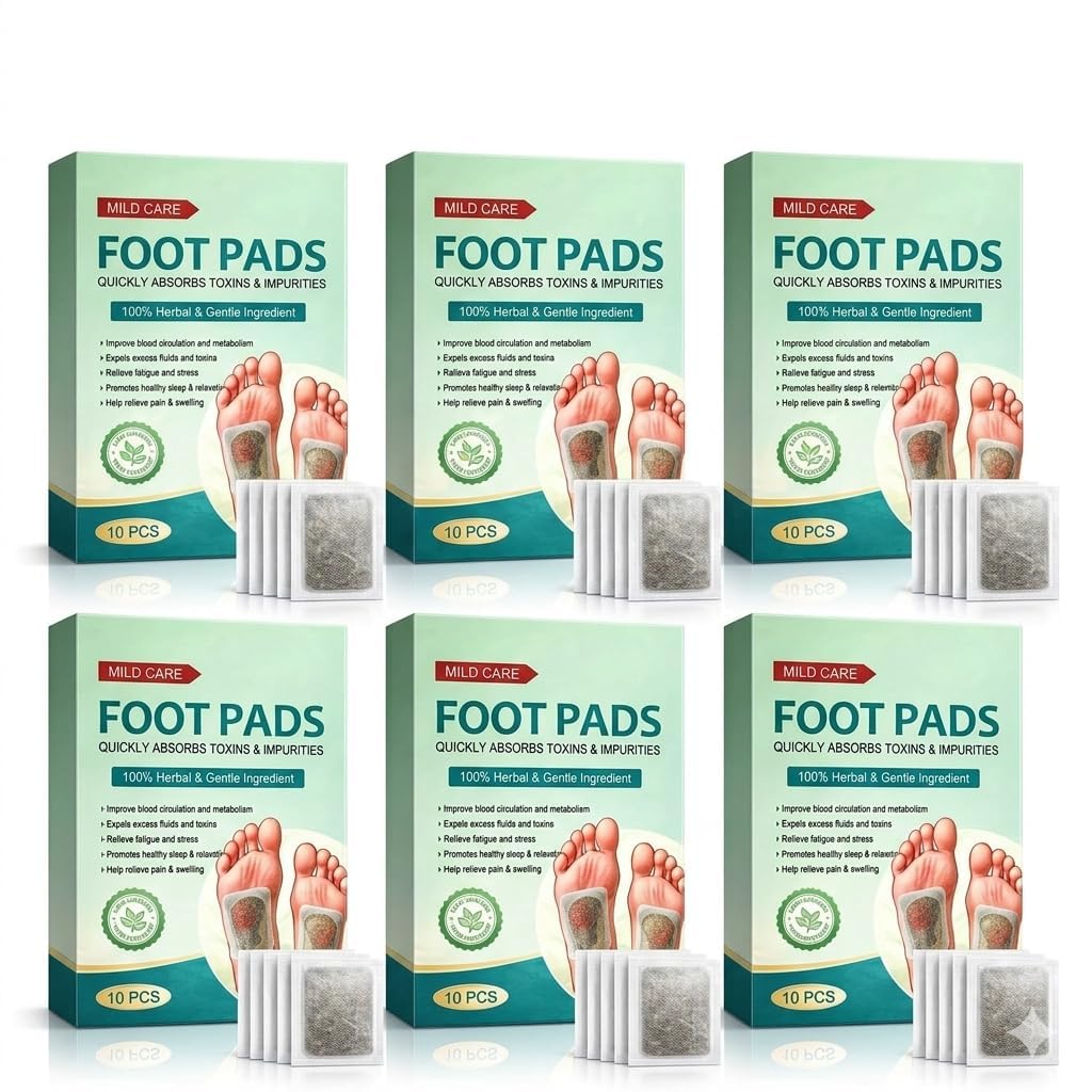 Foot Patches (Pack Of 60)| Foot Pads For Weight Loss | Detox Foot Patches| Foot Pads for Detoxification|Natural Bamboo Vinegar Ingredients for Sleep Aid,Pain Relief,Herbal Skin Cleansing & Night Care