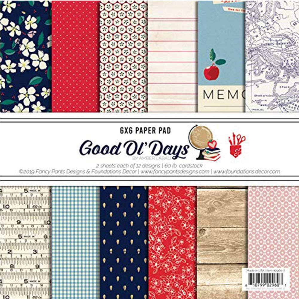 Fancy Pants Designs Paper 6X6 PAD, Good Ol' Days, 12 Designs/2 Each