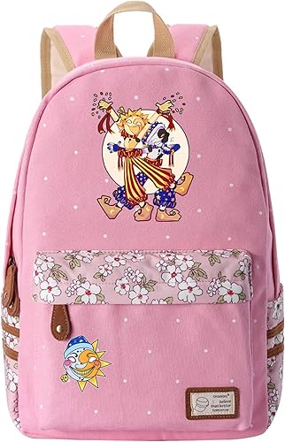 Mochila juvenil Sundrop y Moondrop, resistente al agua, bolsa de viaje duradera para estudiantes, rosado4, Mochilas de mochila