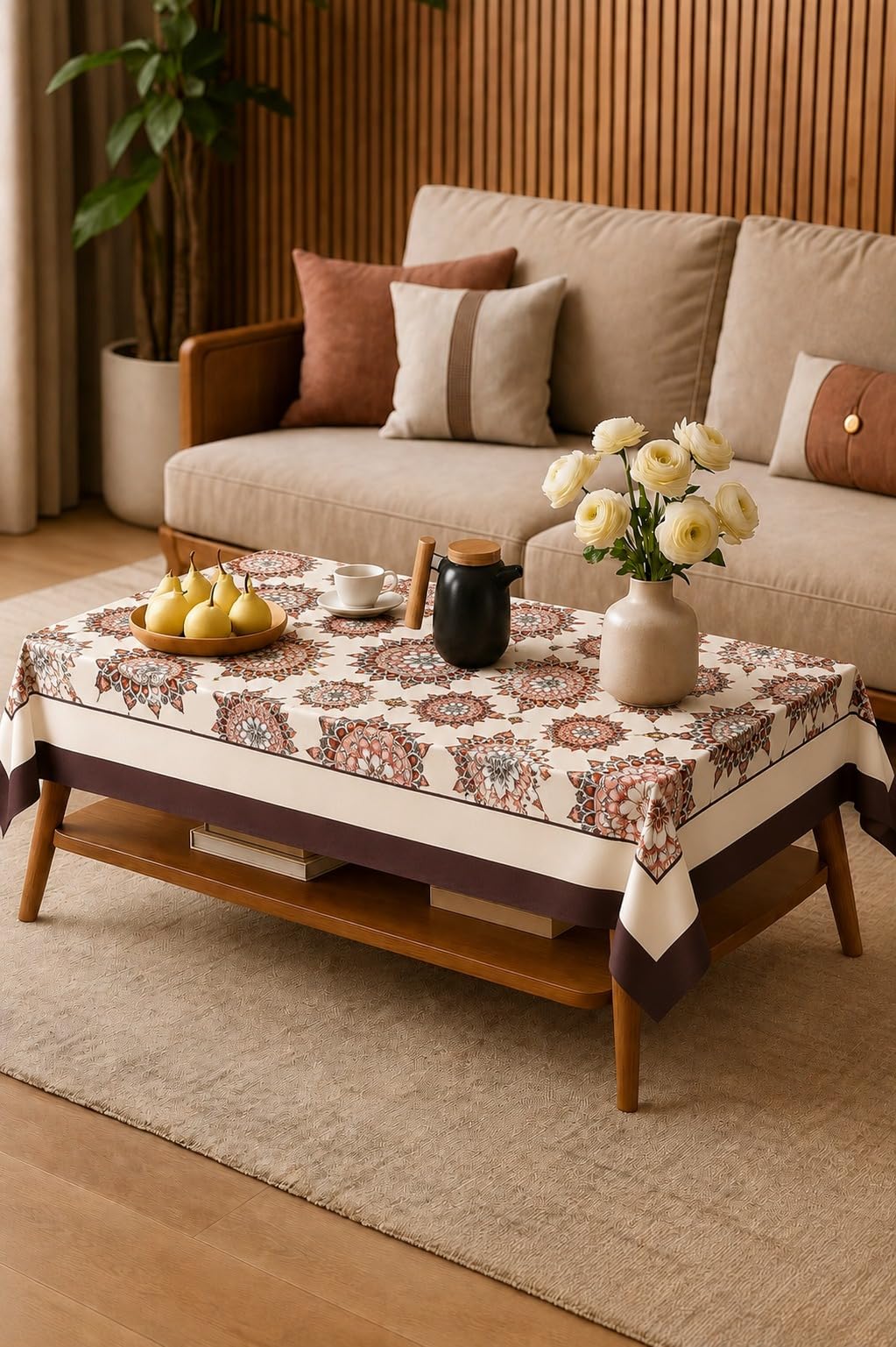 Cotton Digital Printed Center & Dining Table Cover for 4 Seater | Rectangular 40x60 Inch | Lightweight & Washable Table Cloth | Pack of 1 (Jhoomar)-image-48