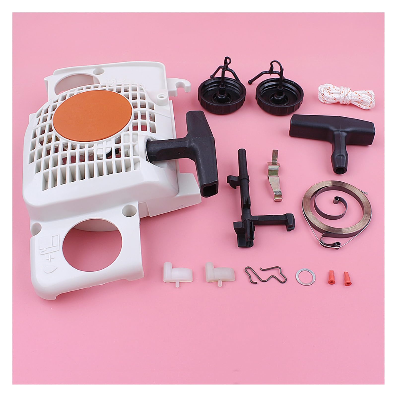 Kit de Arranque de rebobinado for Stihl MS180 018 MS170 017 MS 180 170, Pieza de Motosierra, Tapa de Combustible y Aceite, Resorte de Contacto del Eje del Interruptor