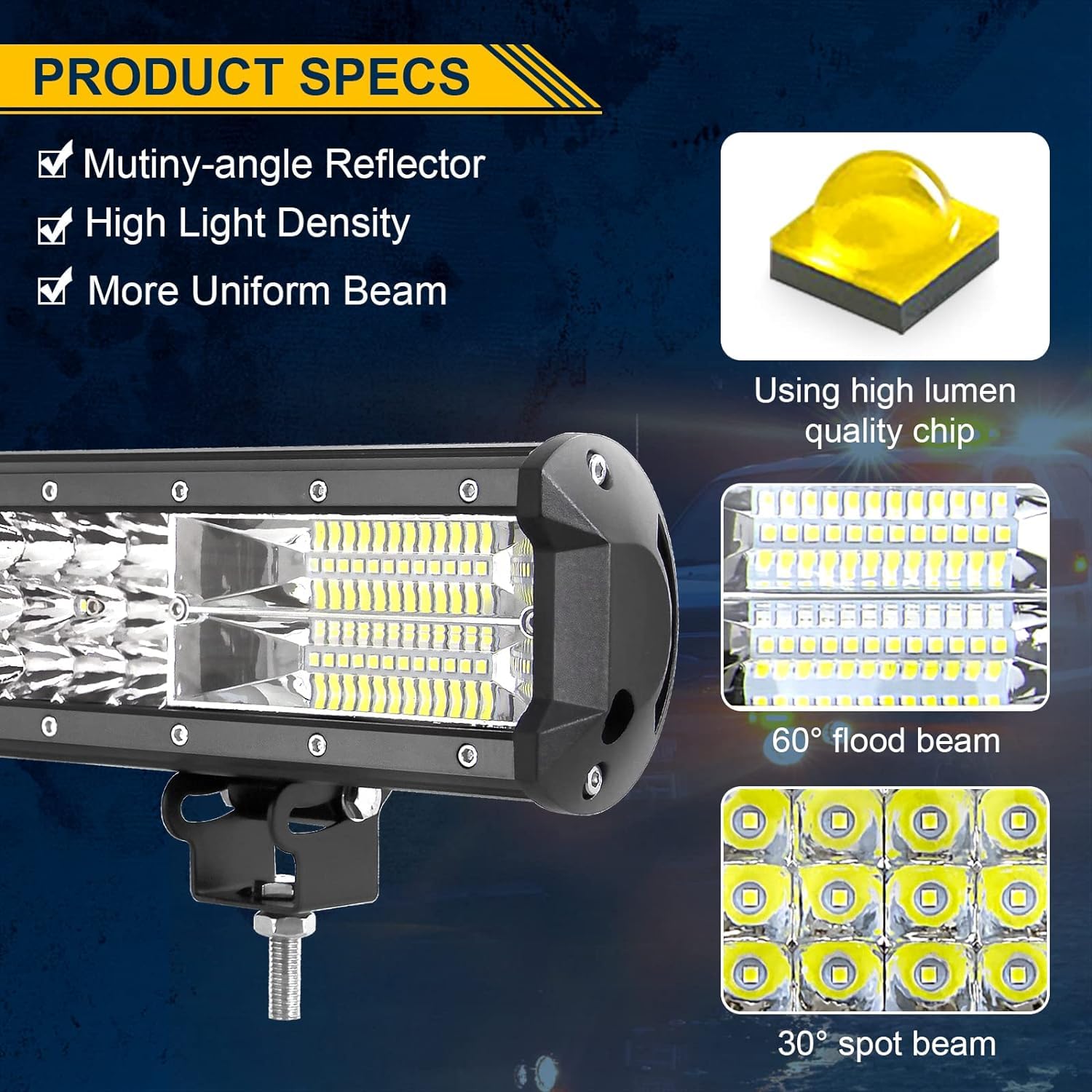 Willpower Barra Led Fuoristrada Con Staffe di montaggio, 28 pollice 396W Barra luminosa a LED per Auto Trattore Camion ATV Barca 4x4