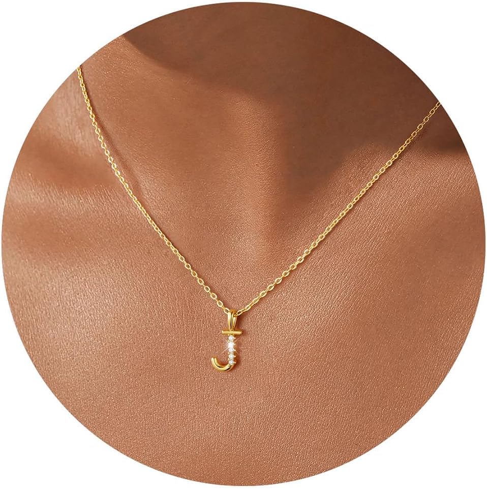 Turandoss Initial Necklaces for Women - 14K Gold Plated Dainty Letter A-Z Pendant Necklace Personalized Trendy Fashion Jewelry for Women Girls Birthday Gifts