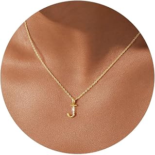 Turandoss 여성용 이니셜 목걸이 - 14K 금 도금 앙증맞은 글자 A-Z 펜던트 목걸이 맞춤형 트렌디 패션 주얼리 여성용 여아용 생일 선물