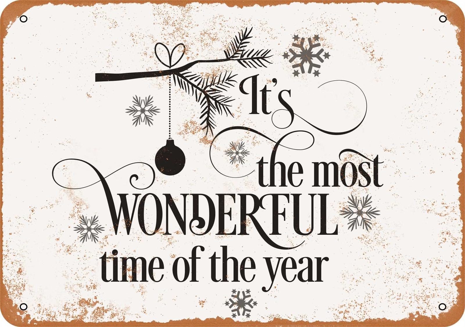 Miaomansenstore Metal Sign - It's The Most Wonderful Time Of The Year - Vintage Look Home Decor