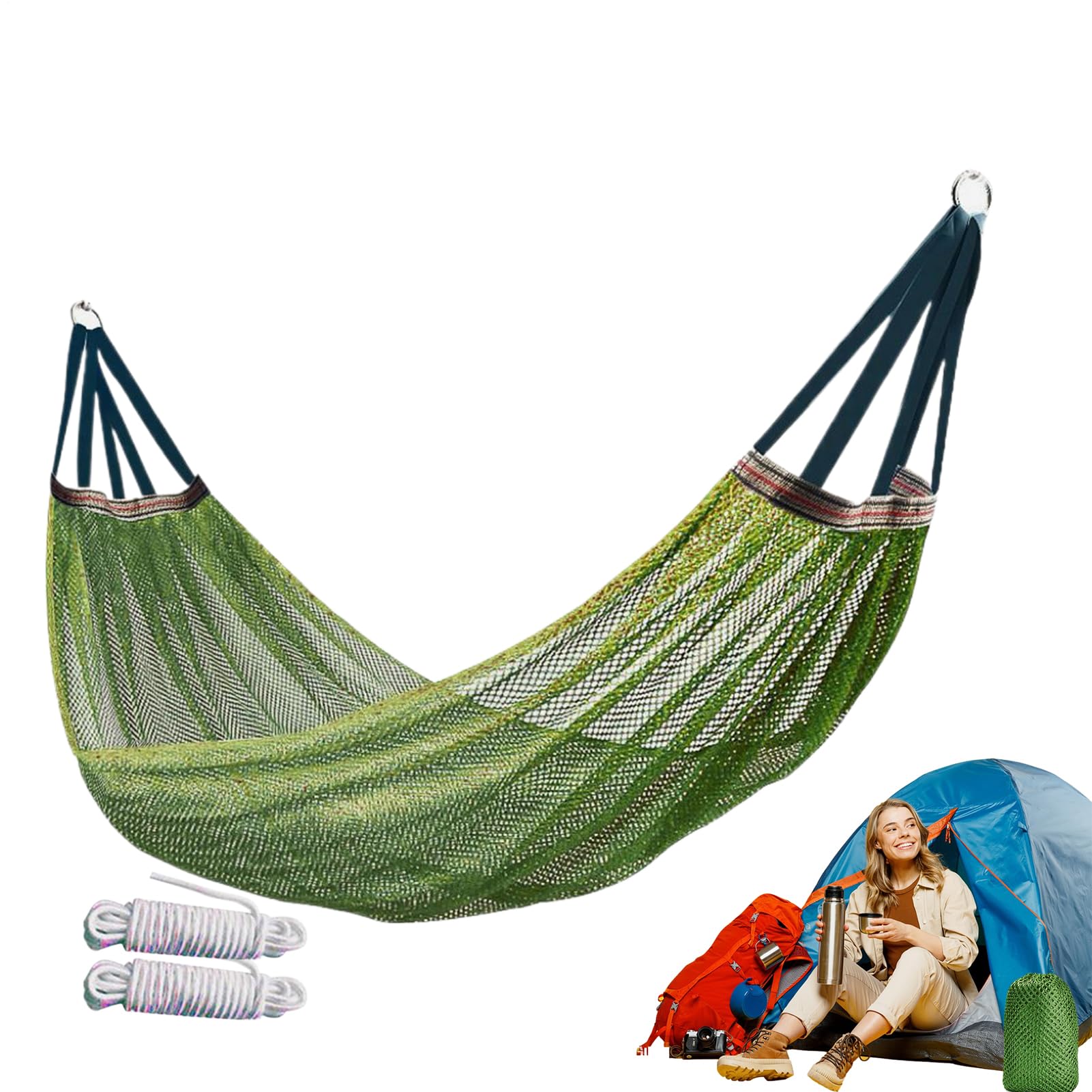 Hamaca De Red con Agujeros De Enfriamiento - Soporte 200kg, Plegable Y Compacta para Transporte - Columpios para Actividades Al Aire Libre, Jardín, Patio Y Relax En Vacaciones
