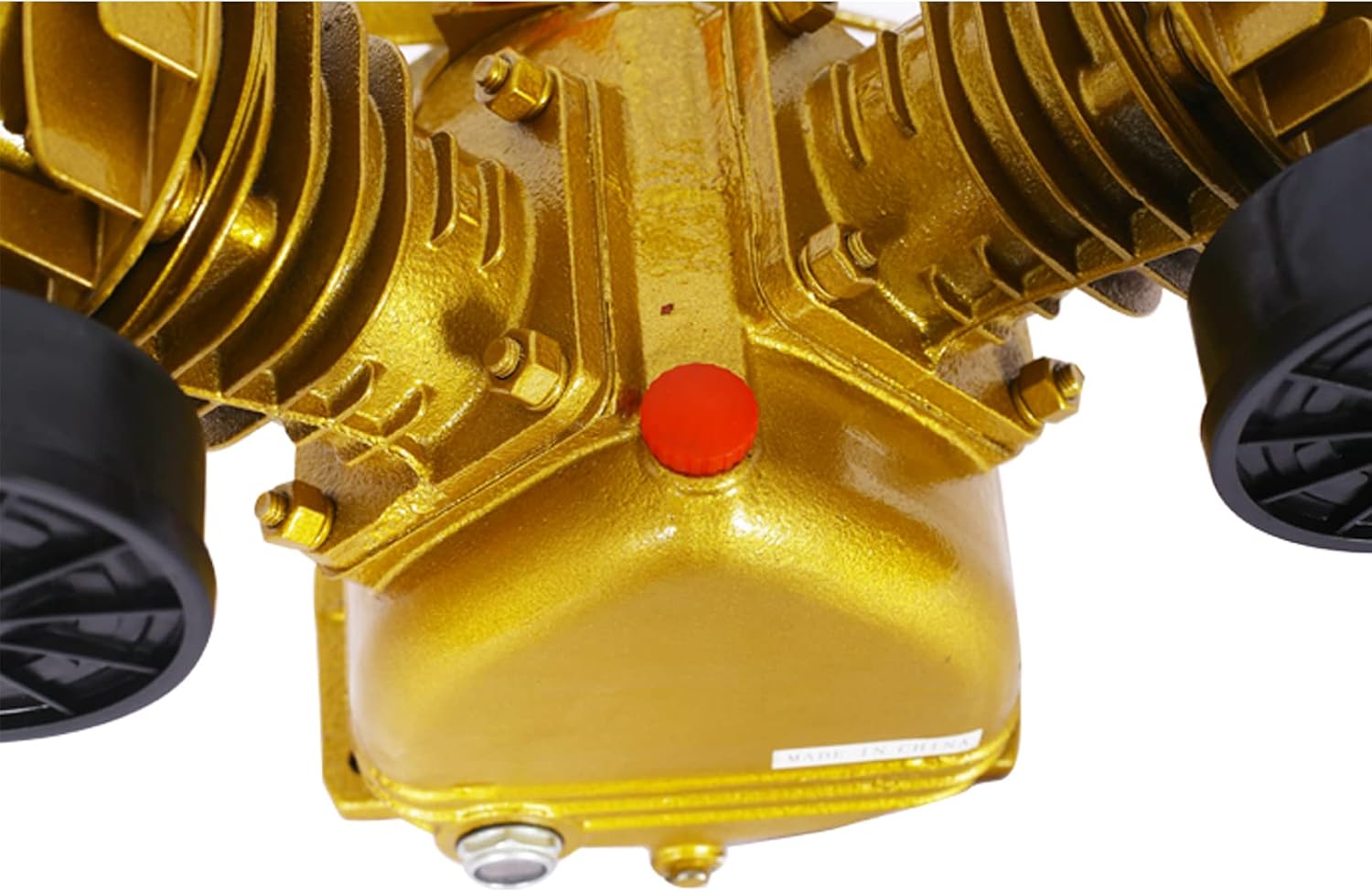 Air Compressor Pump, 3HP 2 Piston Air Compressor Head Pump, 2.5KW 115PSI V Style Twin Cylinder Air Compressor Pump Faster Inflation & Low Noise (Golden)