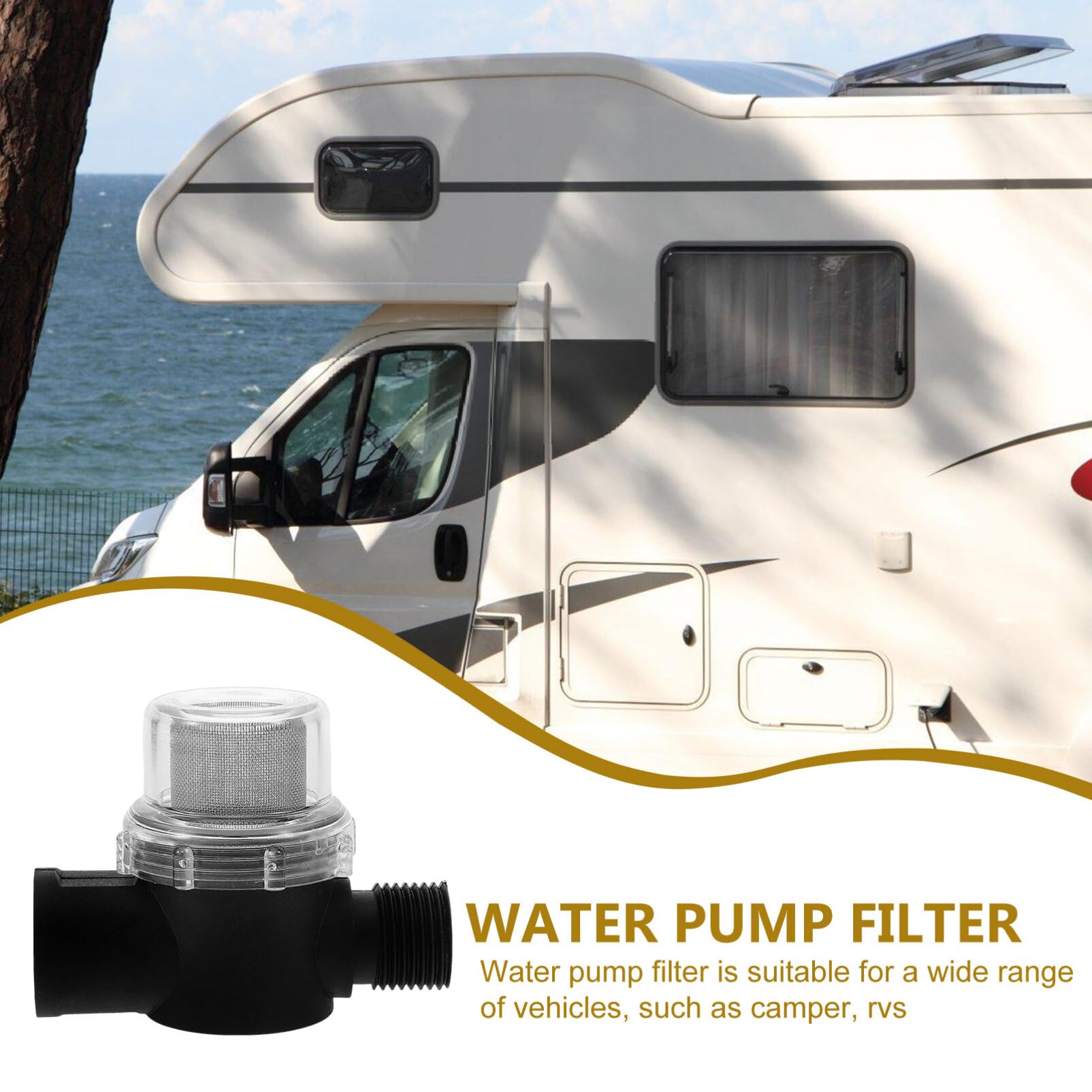 Filtro Acqua In Linea 1/2&Prime; &ndash; 14 Filetti Femmina &ndash; 50 Mesh &ndash; Per Camper, Barche, Impianti Idraulici &ndash; Facilissimo Da Installare