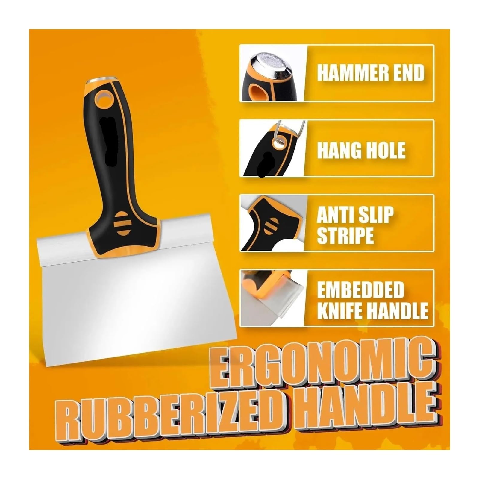 Spachtel aus Edelstahl, 5 Stück, Mehrzweck-Trockenbaumesser, Werkzeuge, Farbschaber, Taping-Messer, Finishing-Lochflicken