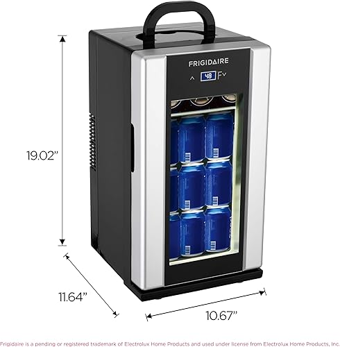Miniatura 5 de Frigidaire EFMIS567_AMZ, Mini refrigerador de bebidas retro. 18 latas o 4 botellas de vino, nevera termoeléctrica para bebidas - Acero inoxidable