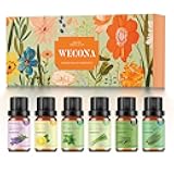 Pure Essential Oil Set - Top 6 Aromatherapy Oils Set, Essential Oils for Diffusers for Home - Peppermint, Lavender, Eucalyptus, Lemongrass, Rosemary, Lemon - 10ml x 6