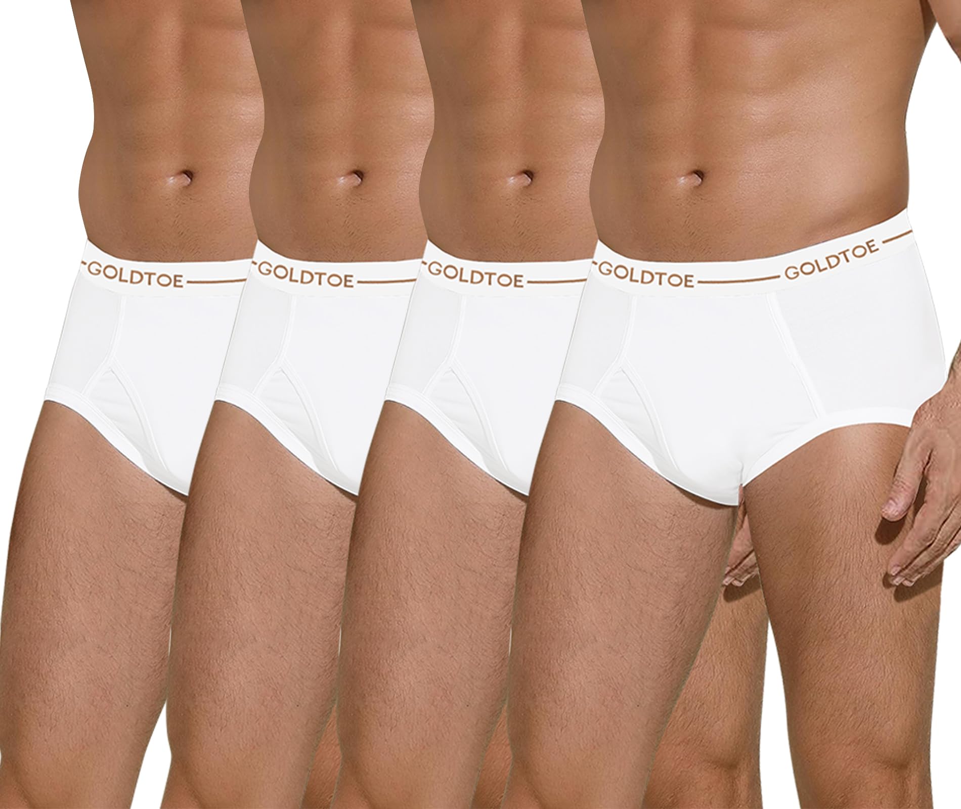 KIFAARU Men's High Waist Cotton Regular Fit Solid Brief Full Underwear with Outer Elastic Combo Pack for Daily Use (Assorted Colours)