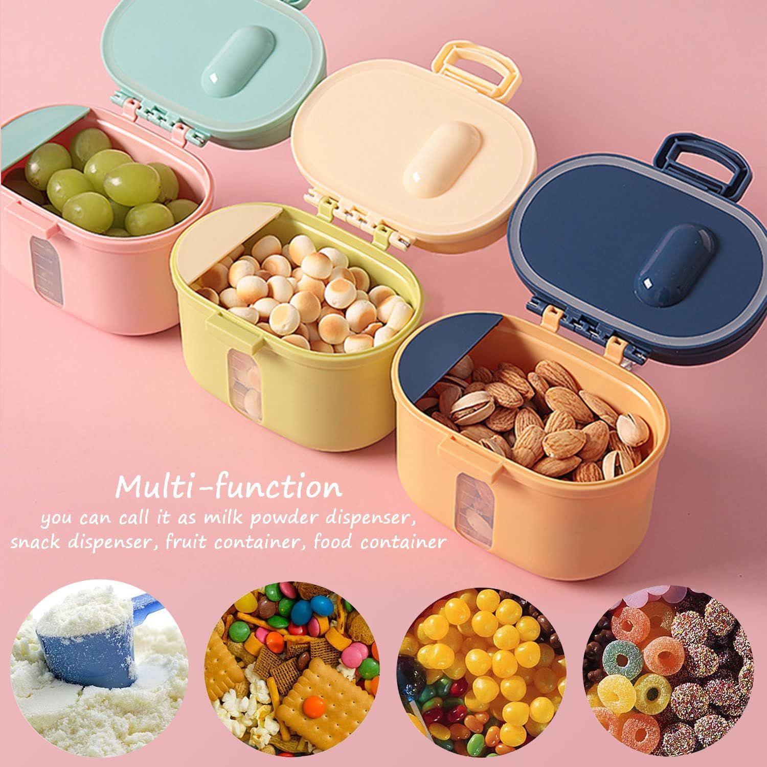 Dispensador de Leche en Polvo,Dispensador de Fórmula para Bebés,Hermético Caja de Leche en Polvo para Alimentaci,Contenedor Dispensador de Fórmula Portátil para Viajes