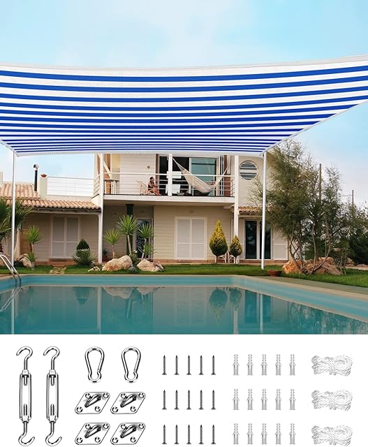 Quictent 20x26ft Sun Shade Sail for Patio, 185GSM Heavy Duty Rectangular Outdoor Sunshades UV Block Outside Canopy Cover for Swimming Pool Backyard