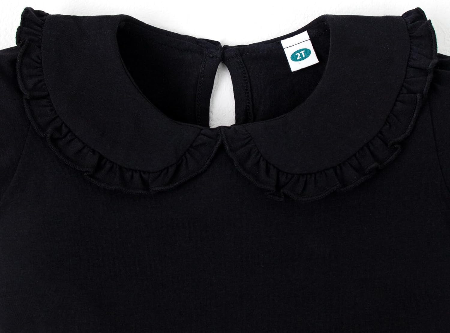 Magic Park 12M-14Y Toddler Short Sleeve T-Shirt Girls Ruffle Blouse Kids Solid Color Tee Casual Tops Holiday Clothes - Image 4