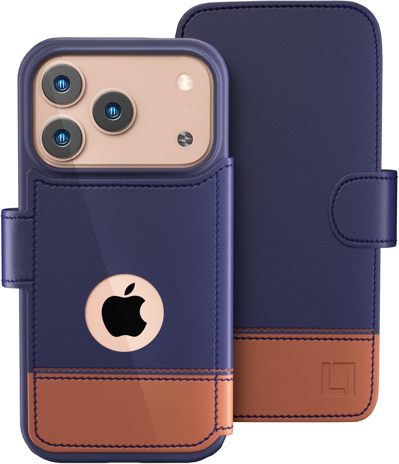 LUPA Legacy for iPhone 17 Pro Wallet Case, Ultra Slim & Protective, Shockproof, Credit Card Holder, Wireless Charging Compatible, Premium Vegan Leather, Folio Cover (6.3") Desert Sky (Blue & Brown)