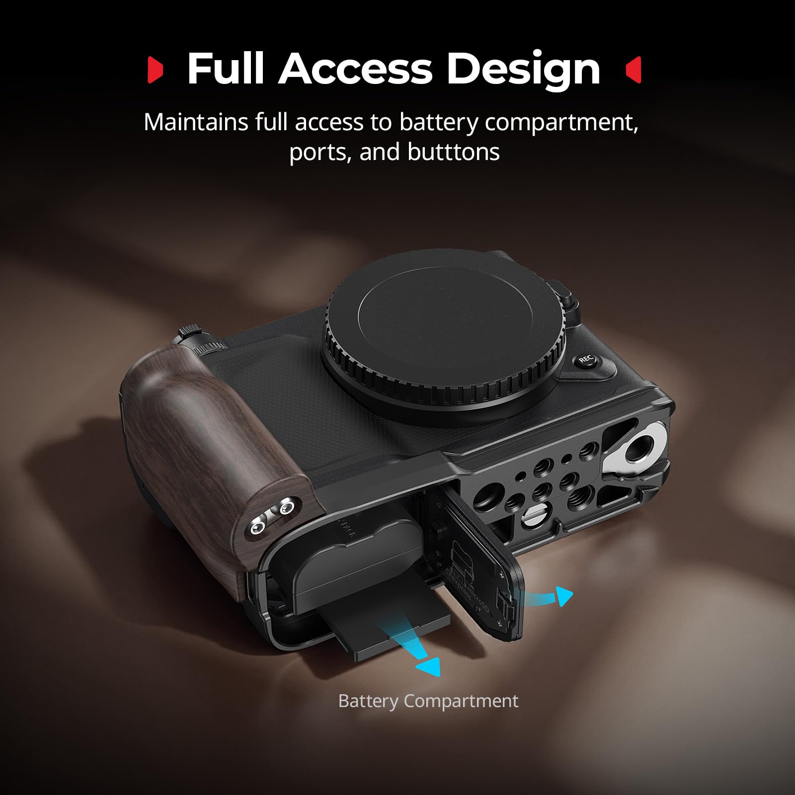 Amazon | SMALLRIG L字型ハンドル Nikon ZR用 人間工学に基づいた木製