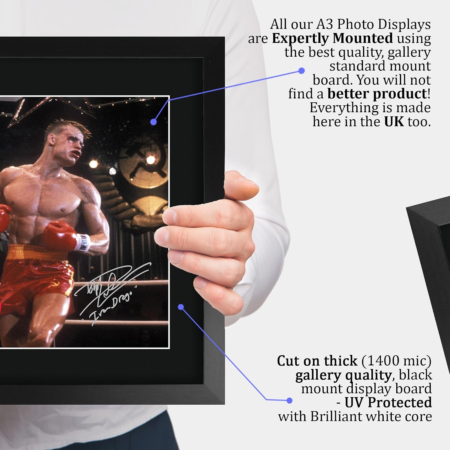 HWC Trading Rocky 4 Scene 2 Gifts Printed Signed Autograph Picture for Movie Memorabilia Fans - 16" x 12" Framed image 4