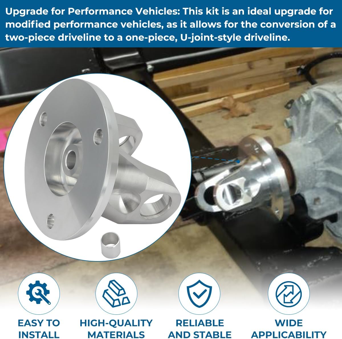 For GM 6L80 6L90 8L90 10L80 10L90 TR6060 TR3160 Transmission 3-Bolt Adapter Flange Yoke Kit