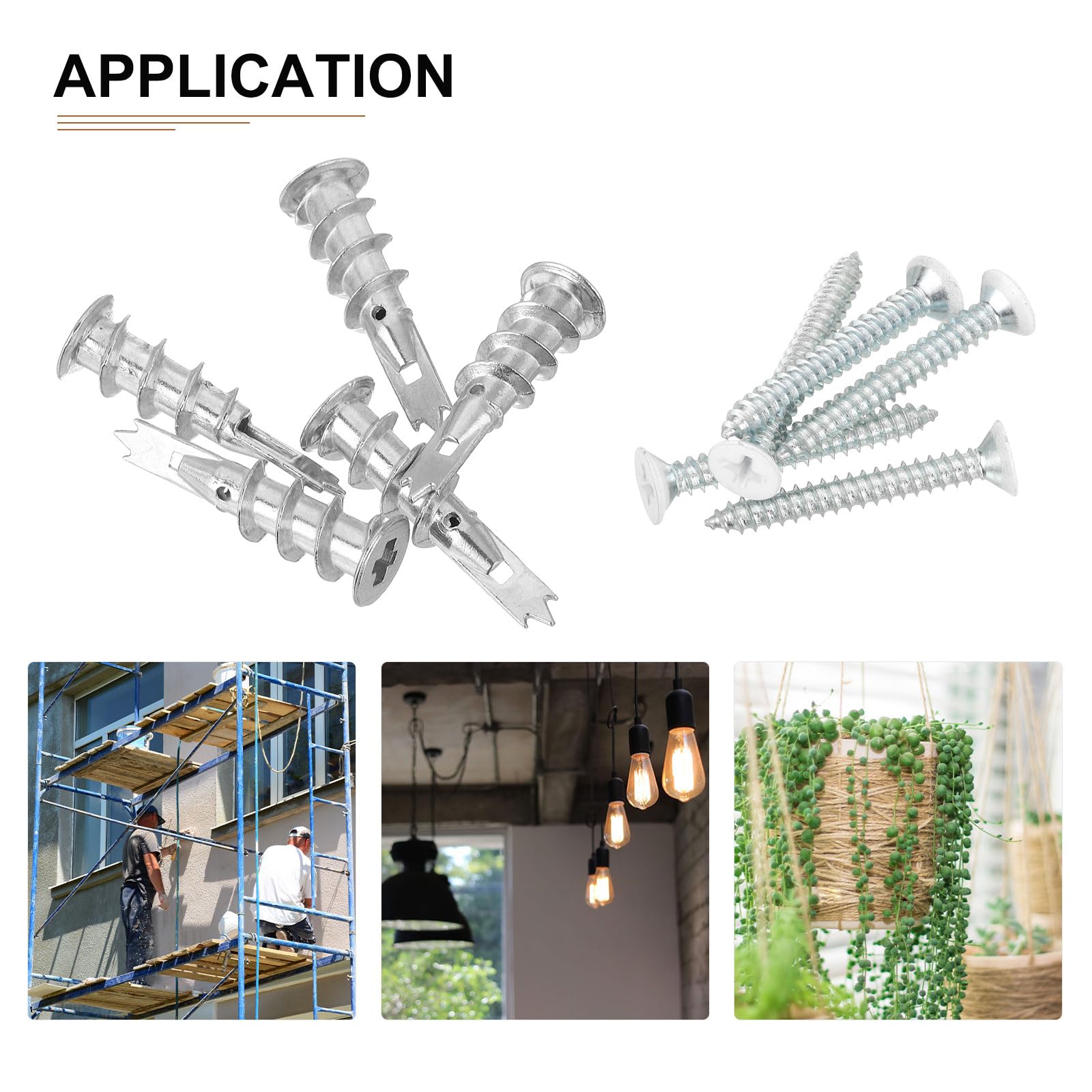 DTGN 13x32mm,13x42mm Self-Drilling Drywall Anchors with Screws Kit, 5 Set, Good for Concrete Tile Cement - Image 4