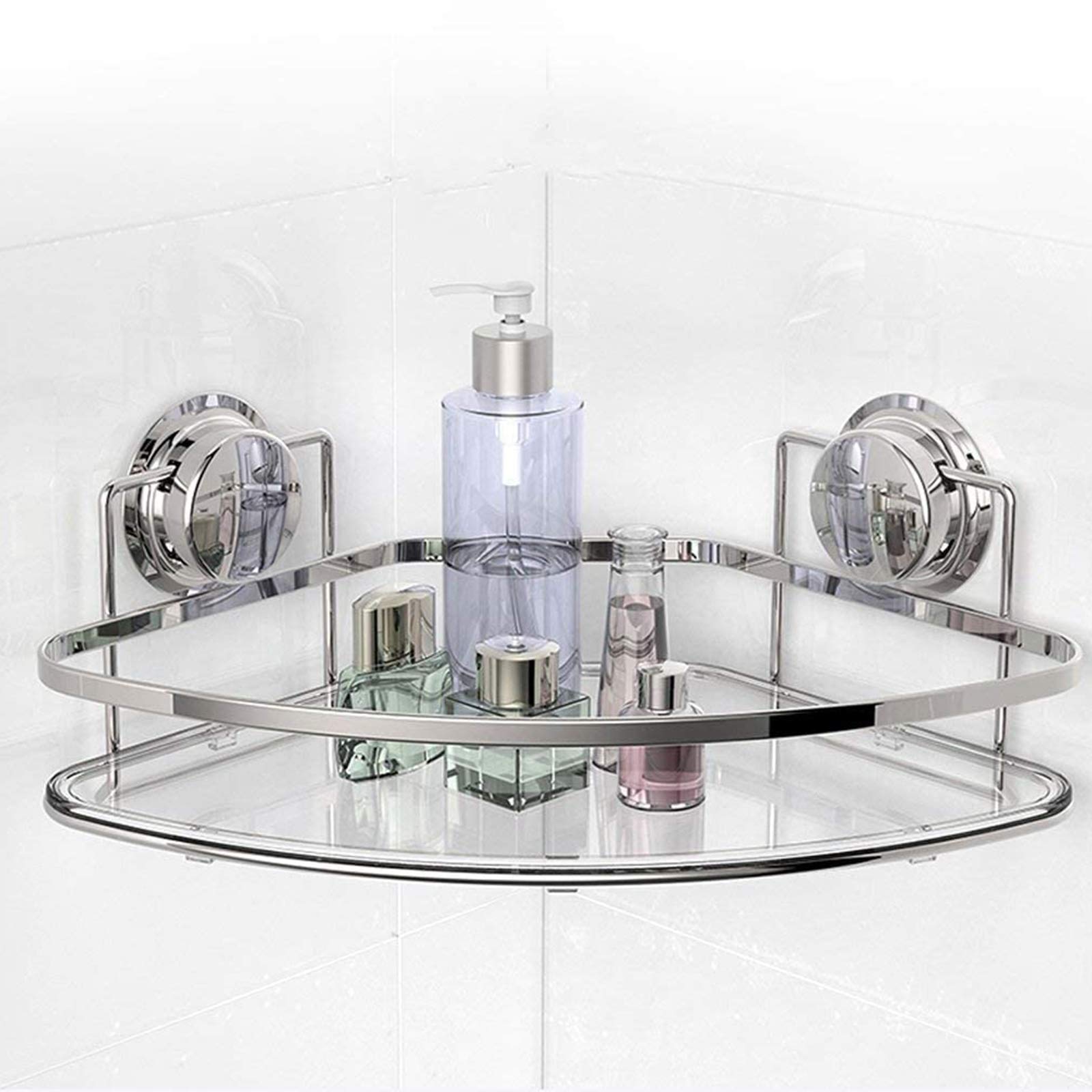 Estante de ducha con Ventosa de Acero inoxidable, organizador de ducha, cestas de almacenamiento, estante esquinero de almacenamiento montado en la pared, accesorios de baño y cocina, sin p