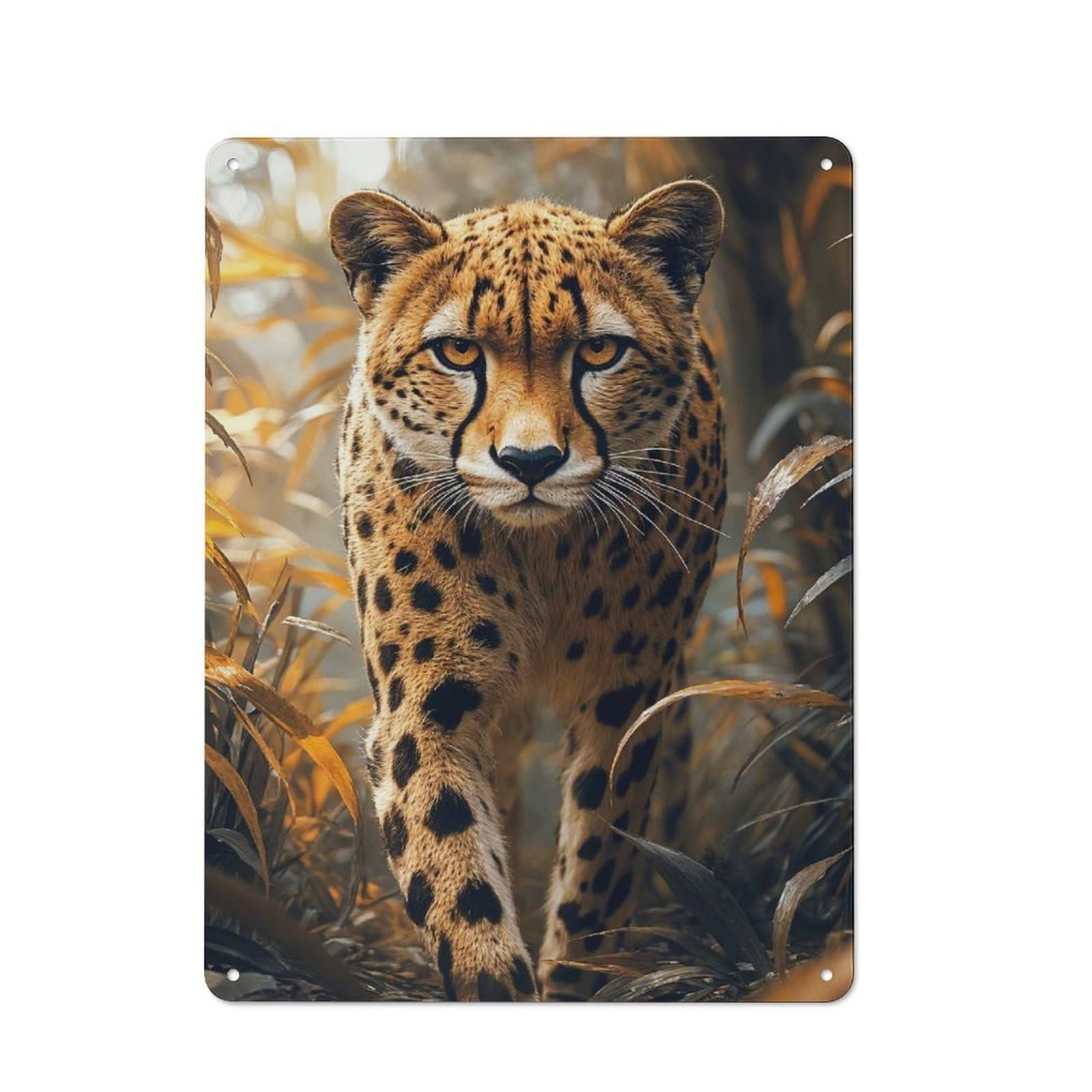 Cheetah Portrait in The Wild Vintage Metal Sign 40x30cm, Retro Classic Pub Decor for Cafe, Pub, Workshop Or Home Bar