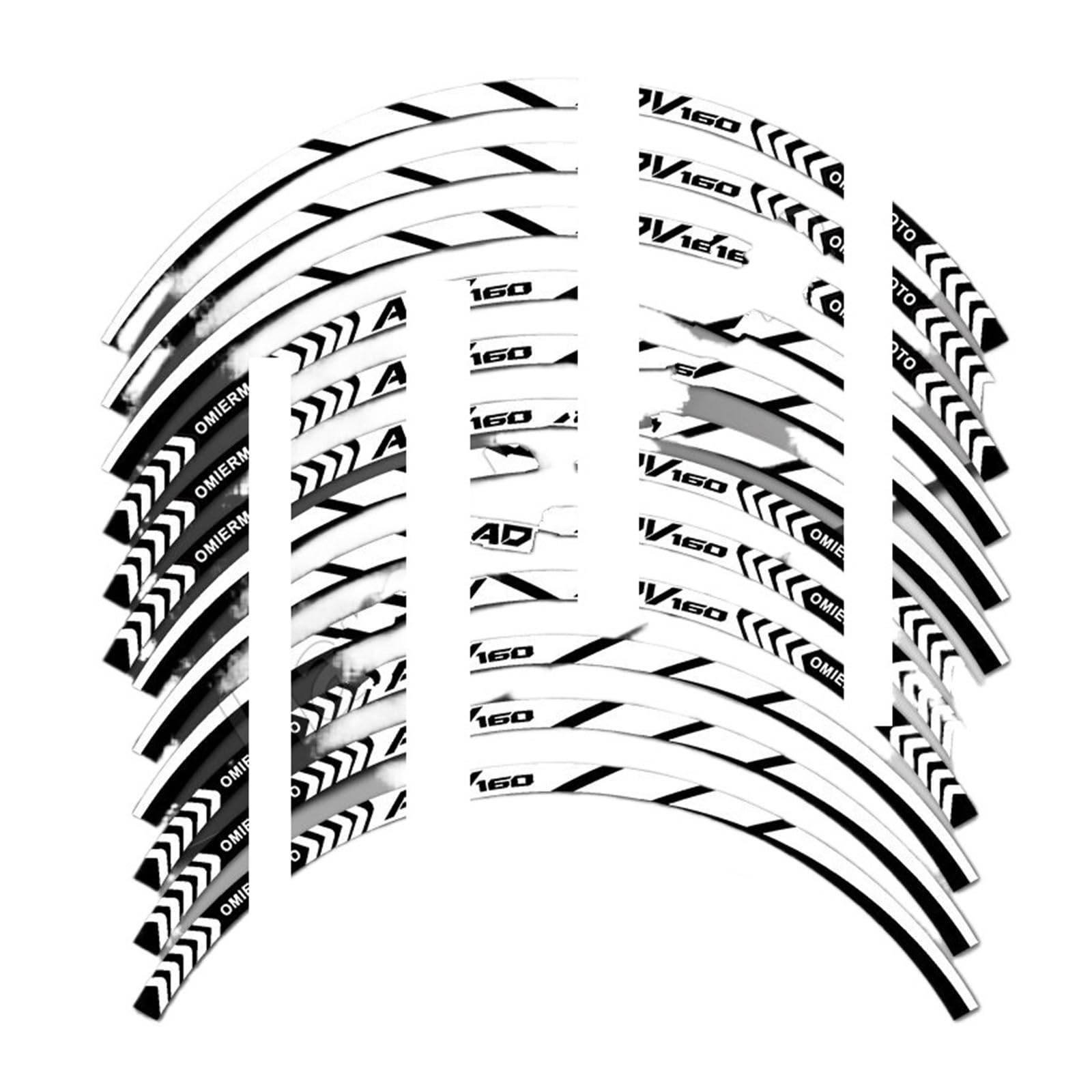 Hub Decals Rim for ADV 160 for ADV160 Motorcycle Wheel Sticker Rim Decals Stripe Tape Hub Accessories Waterproof Stripe Tape(Silver)