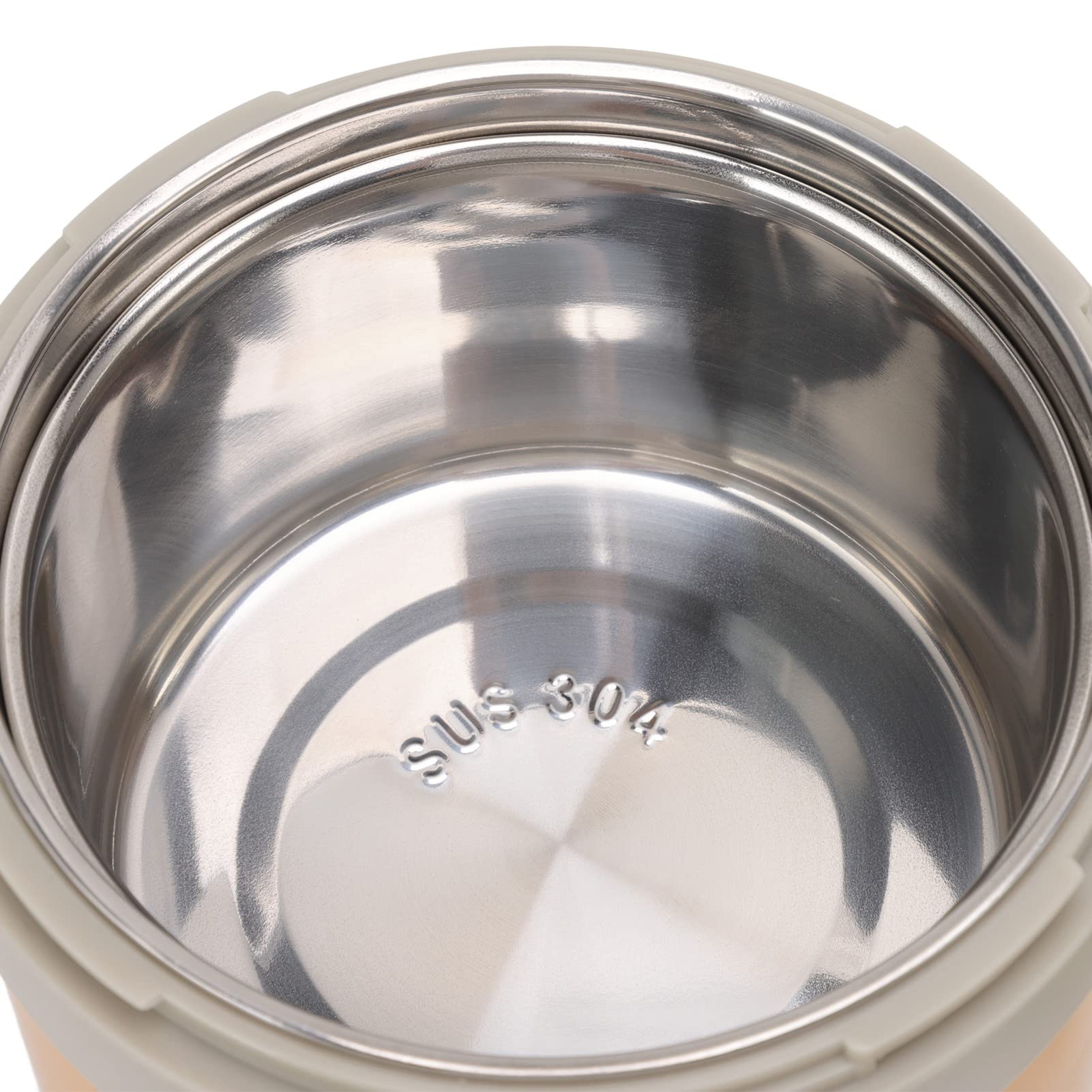 1,6 l Lebensmittel-Thermobehälter aus Edelstahl 304, dreilagig, tragbar, isoliert, für das Mittagessen von Studenten (Wachsgelb)