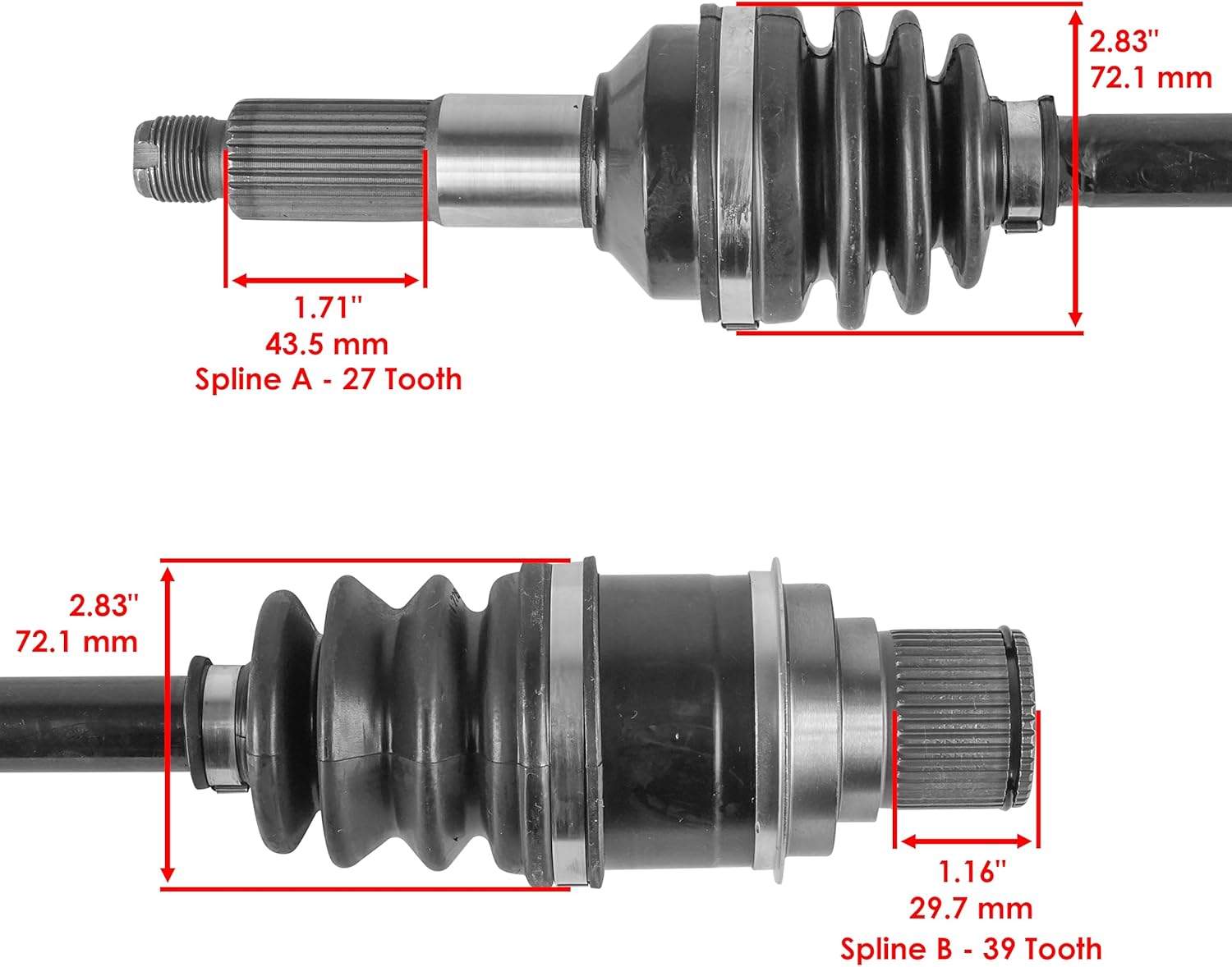 Caltric Rear Right Complete Cv Joint Axle Compatible with Yamaha Big Bear 400 Yfm400Fb 4Wd Irs 2007 2008 2009 2010 2011 2012