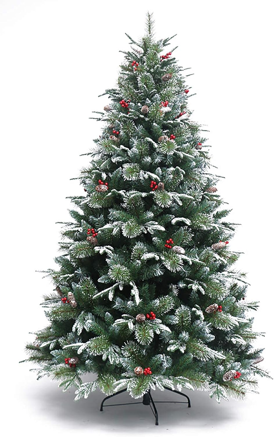 Unlit Christmas Tree with Metal Legs, Indoor & Outdoor Decor, PVC