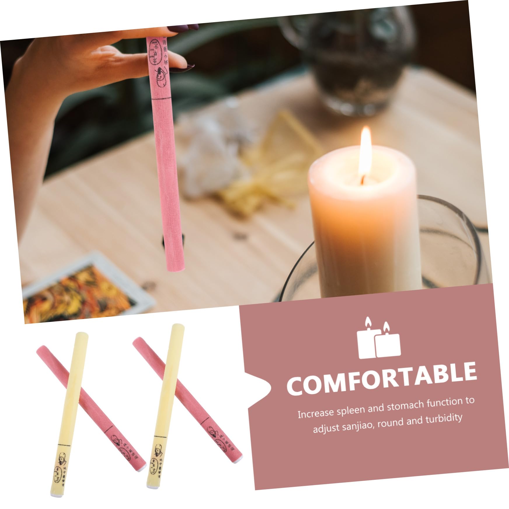 8 Stück Bauchkerzen Aromatherapie Nabelkerzen 20,5cm aus Wachs Papier mit Schmerzlinderung und Sekretionsbalance Aromatherapiekerzen für Erwachsene und Wellness