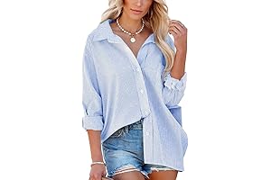 Women's Oversized Striped Button Down Shirt