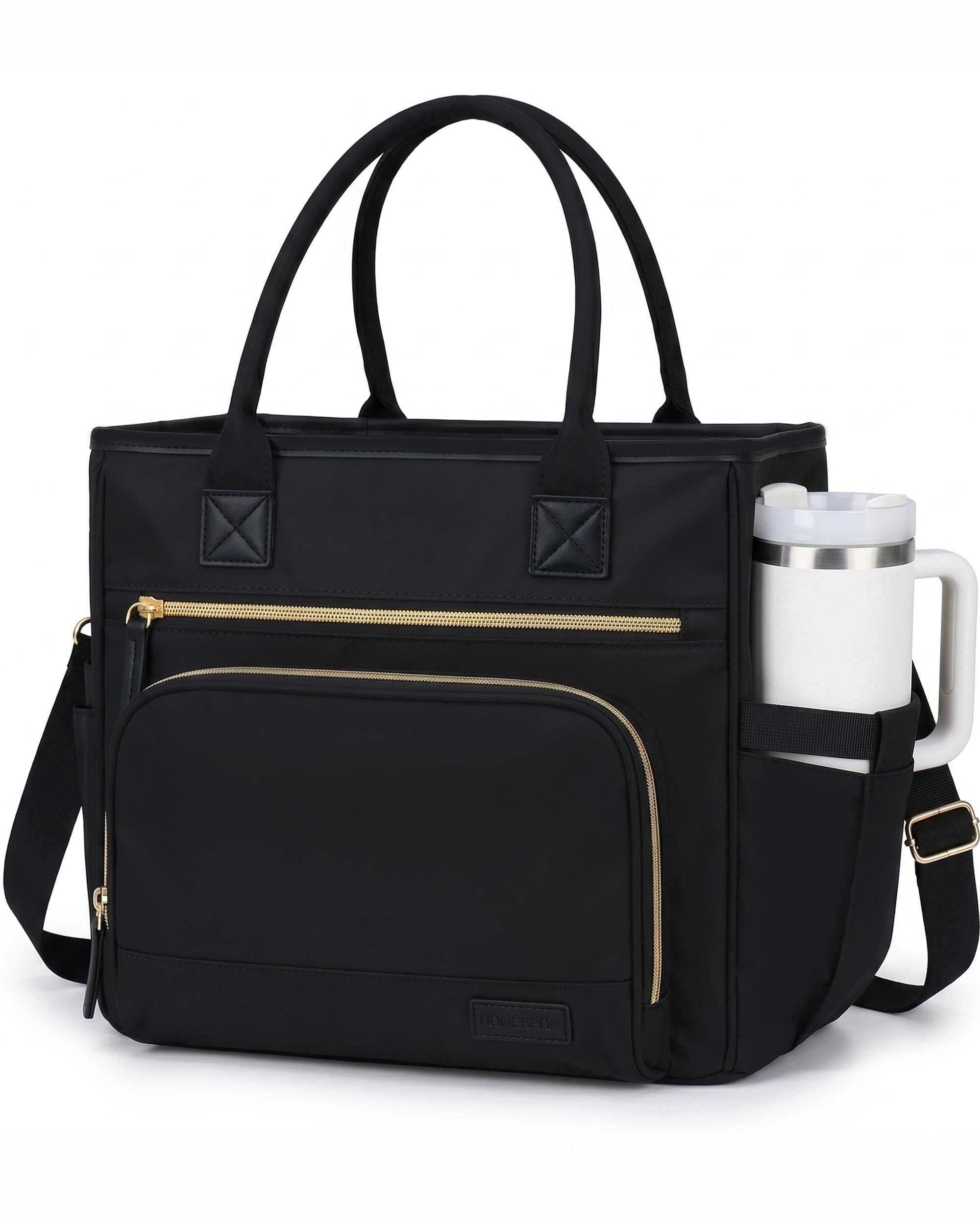 HOMESPON Insulated Lunch Bag for Women Men Leakproof Cooler Tote with Cup Holder Crossbody Lunch Bag for Work