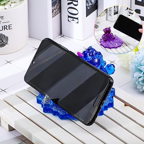 Miniatura 3 de Unicorn & Bear - Soporte para teléfono celular de resina de silicona para varios teléfonos móviles