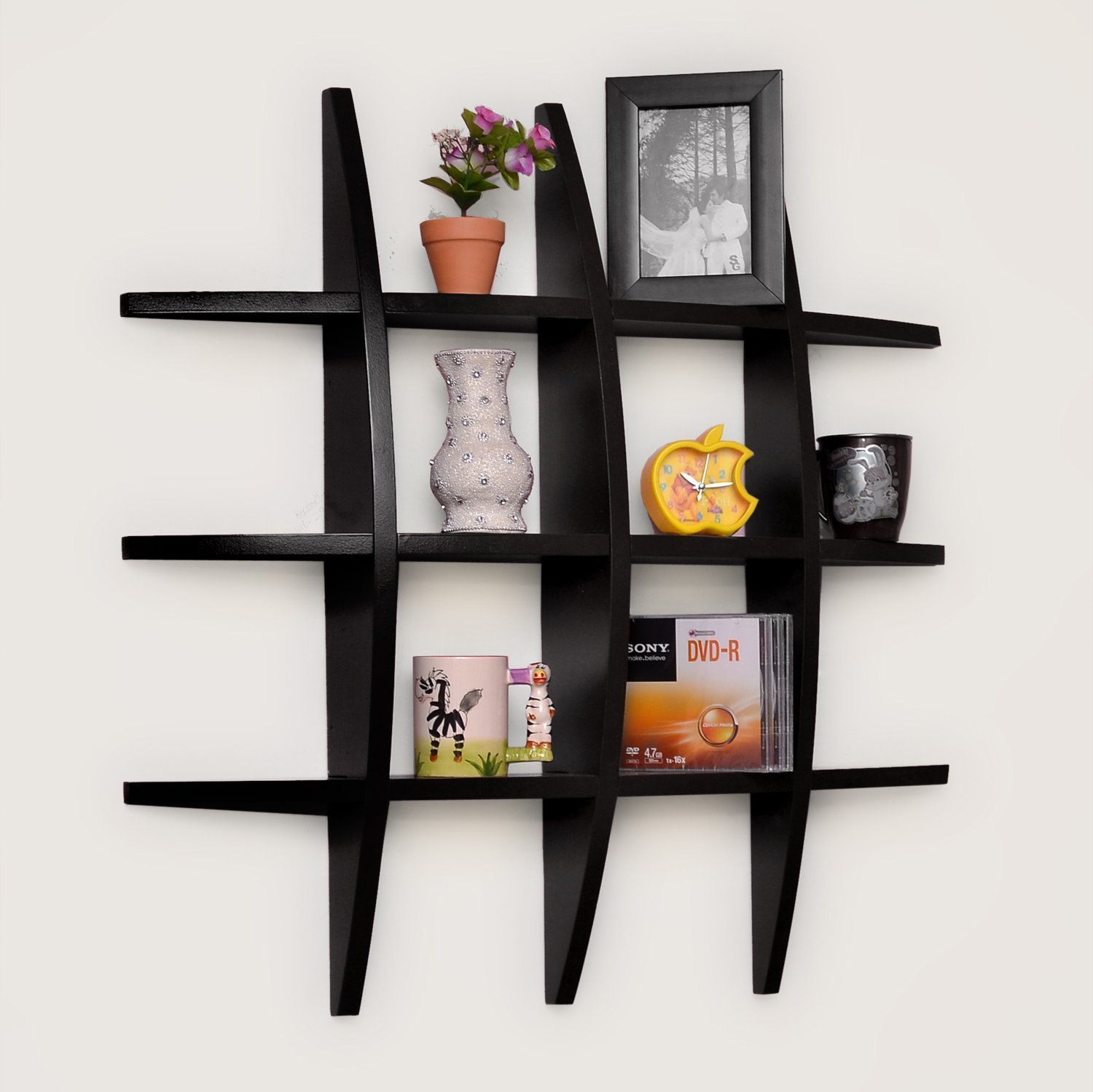 Lenakel Sizkon Beautiful Wooden Wall Shelf Rack Globe Shape Storage Wall Shelves | Home Decor Wall Mount Shelf for Living Room (Black) (B09YDRMLY5) Amazon Price History, Amazon Price Tracker