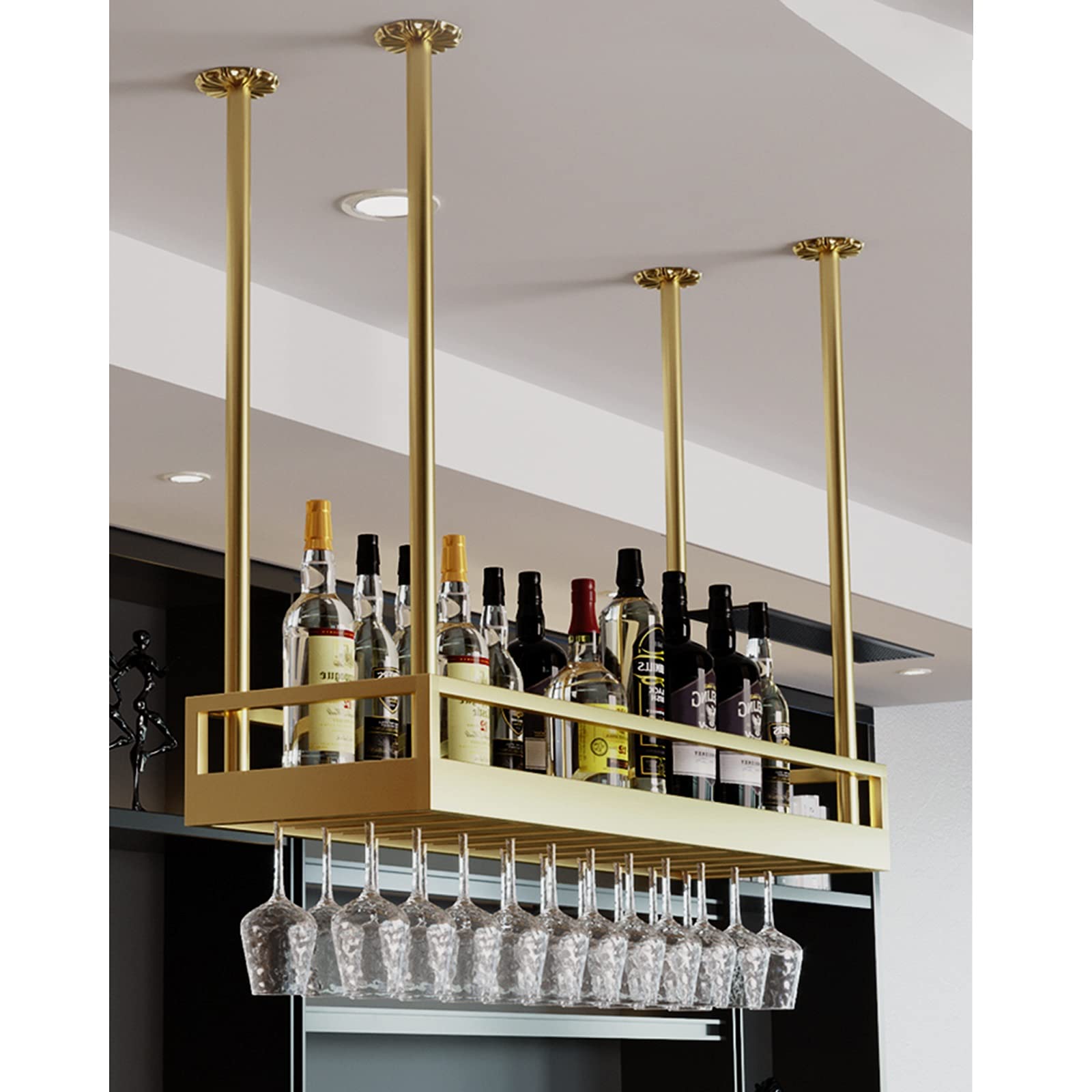 Amazon｜吊り下げワイングラスラック-ワインラック天井ワイン