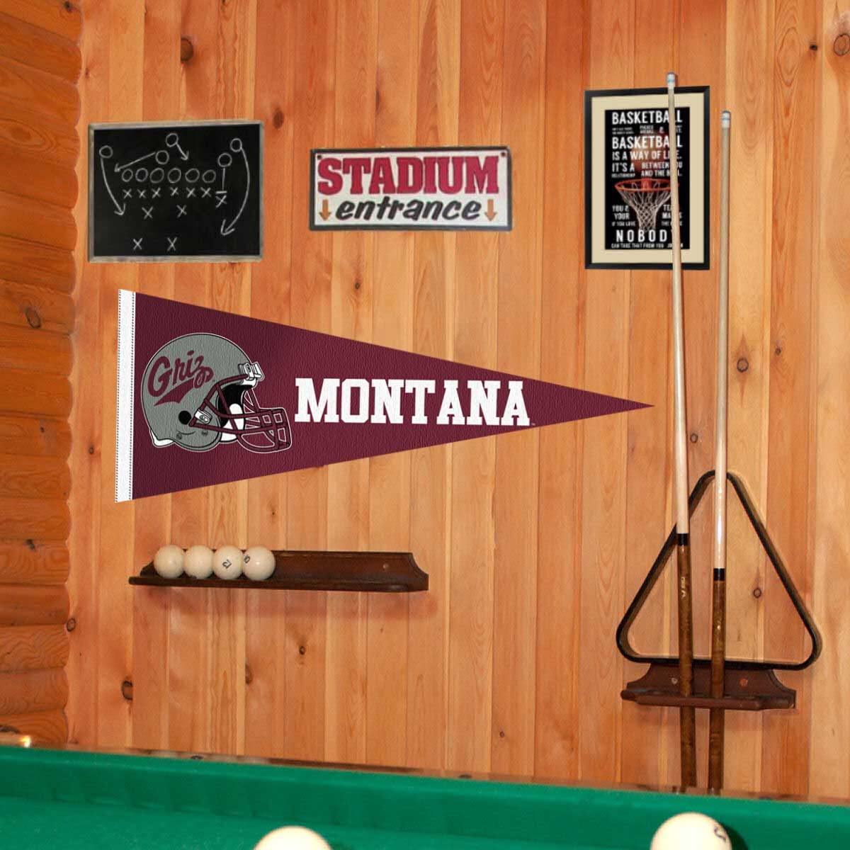 College Flags & Banners Co. Montana Griz Football Helmet Pennant