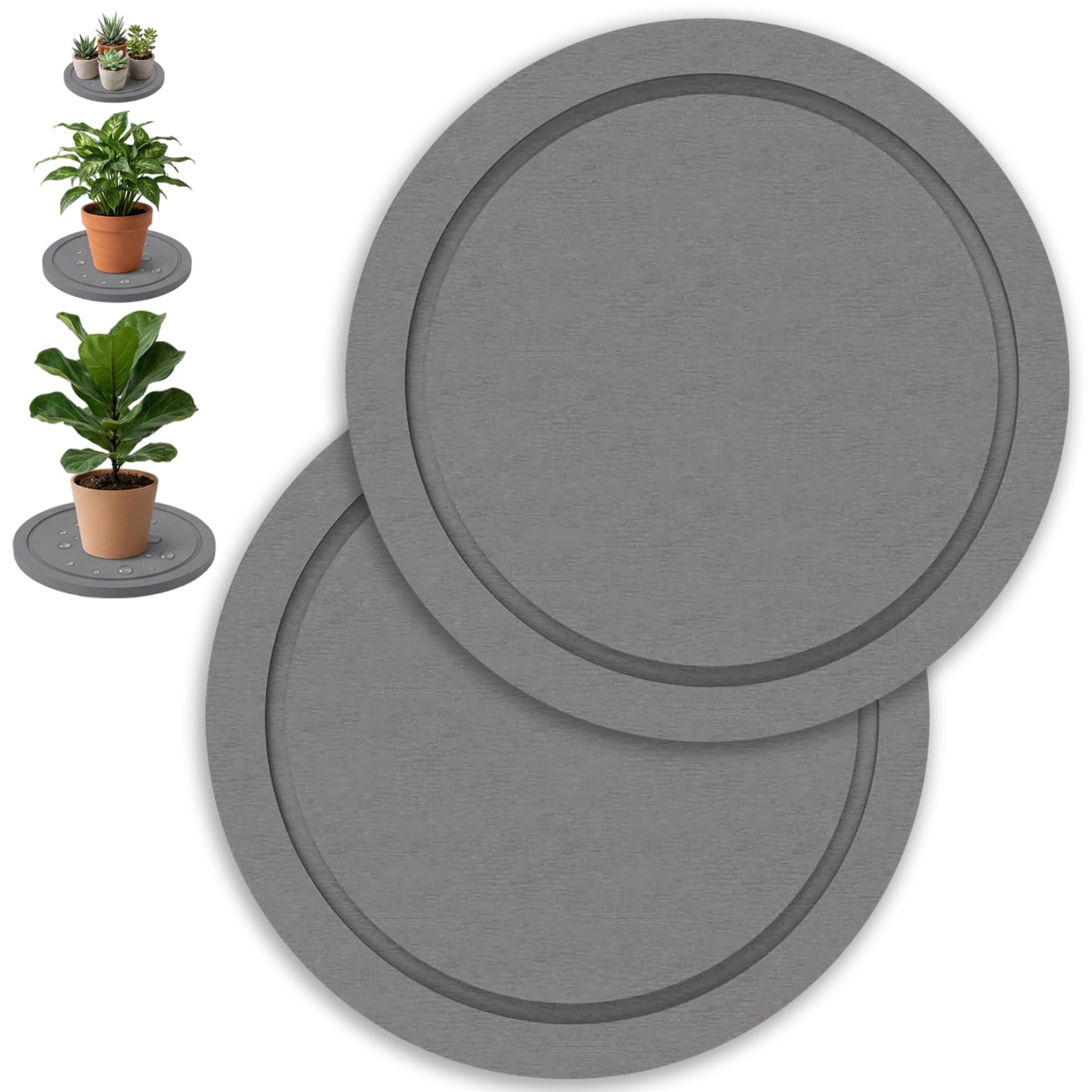 Soucoupes pour plantes terre de diatomées 25 cm : finie l'eau stagnante sur vos meubles