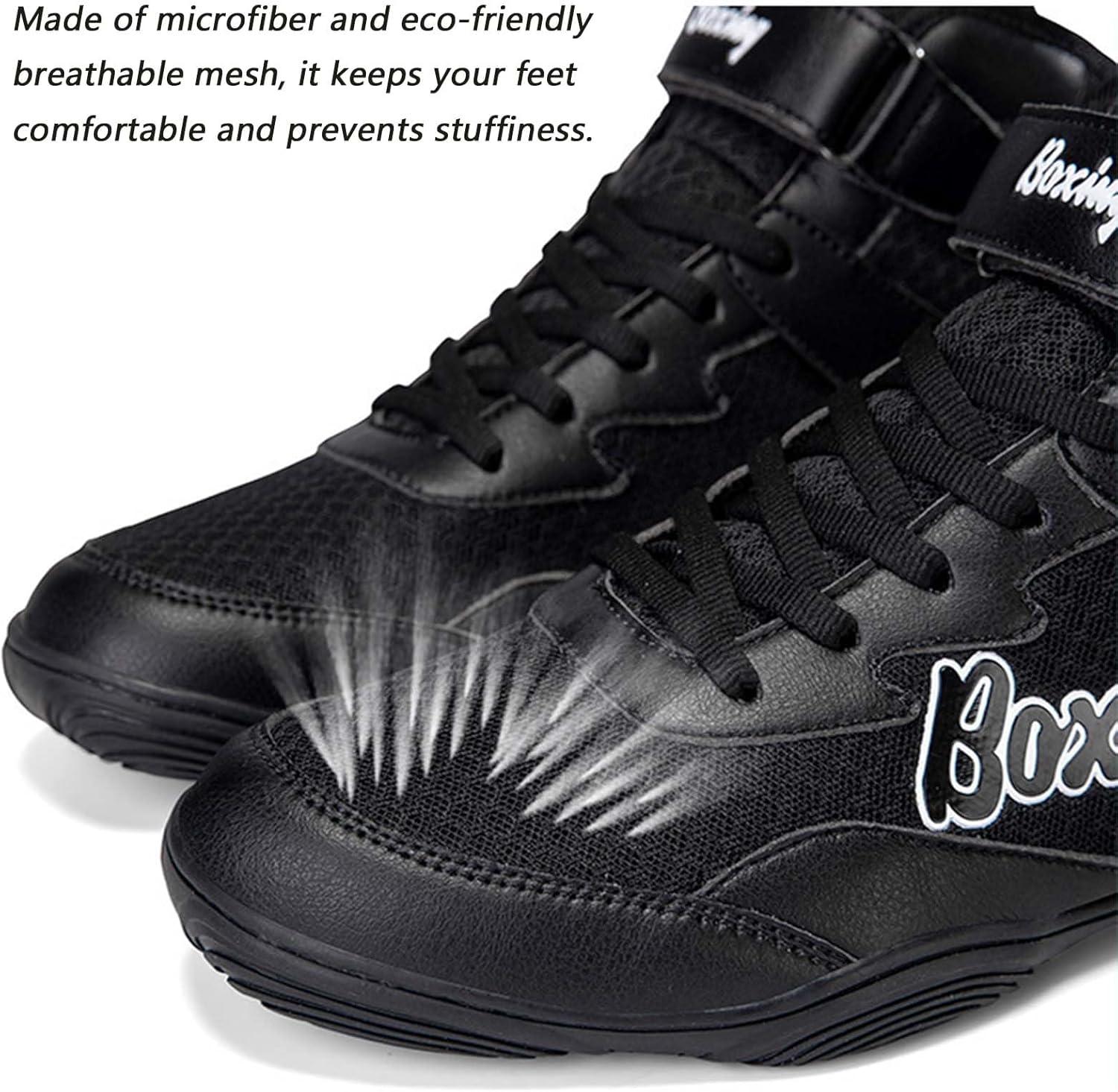 Wrestling Shoes Mens Youth Boxing Shoes Lightweight Indoor Outdoor Cross-Training High Top Fitness Sneakers - Image 4