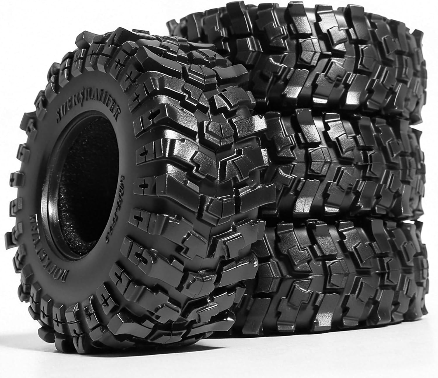 1.3 RC Crawler Tires 70mm * 26mm 1/24 1/18 Super Soft Rubber Wheel Tyres For 1:18 1:24 RC Crawler Car Axial SCX24 FMS AX24 FCX18 FCX24 TRX4M 1.3" Beadlock Wheels Upgrades Parts 4PCS