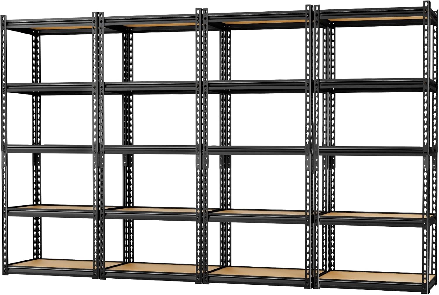 LEVELEVE 5-Tier Storage Shelving Unit, Metal, for Kitchen, Garage, Laundry Room, Adjustable, 30" L x 12" W x 60" H, Rectangular, 4 Pack