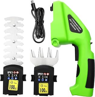 Toddmomy Electric Grass Shear Garden Pruning Shears Cordless Handheld Trimmer for Shrubs Branches Lawn Garden Tool