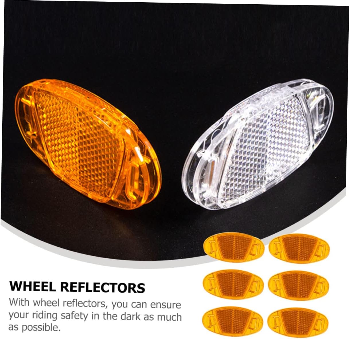 Toddmomy 16Pcs Bike Reflector Kit Wheel Rim Reflective Light Durable Yellow Lights for Night Riding Safety Off Road Use Compact Bright