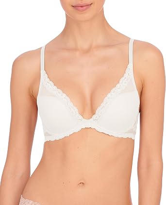 Natori Womens Feathers Luxe Plunge T-Shirt Underwire Bra 721255