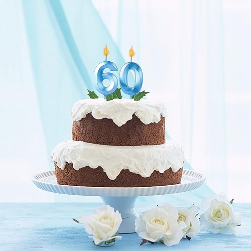 Miniatura 6 de Velas azules de 11 y 1er cumpleaños para pasteles, número 11 con purpurina para decoración de fiesta, aniversario, boda, celebración