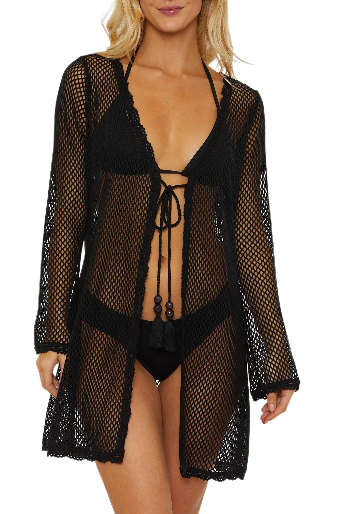 ISABELLA ROSE Amalfi Tie Front Kimono, Casual, Beach Cover Ups For Women Salida de baño para Mujer